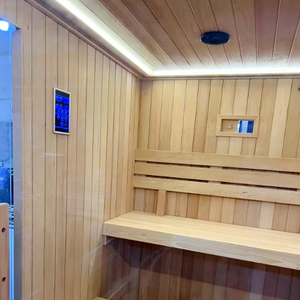 Sauna al aire libre <span class=keywords><strong>para</strong></span> 2-6 personas, <span class=keywords><strong>madera</strong></span> de <span class=keywords><strong>cedro</strong></span> rojo canadiense con luz LED y reproductor de música - Product Image 4