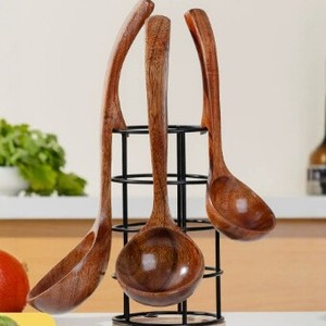 Acacia Wood Kitchenware Set 9 Pieces Wooden Spoons Spatulas Non Stick Cooking Tools For Home Use - Product Image 2