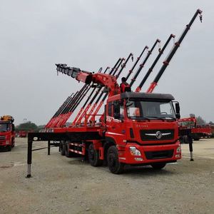 Camion à plateau plat Dongfeng 8X4 de 14 tonnes avec grue télescopique pour la manutention de matériaux de construction - Product Image 6