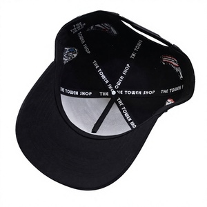 5 <b>Panel</b> Custom Baseball Cap Black Unisex Embroidered Logo Sporty Formal Street Style Common Fabric Image American Cotton Party - Product Image 5