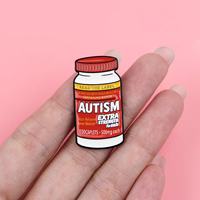 Broches en métal en gros, épingles de mode avec la phrase « L'autisme est une différence neurodéveloppementale, pas une maladie », accessoires
