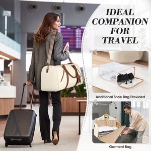 Grande borsone da viaggio in pelle convertibile per <span class=keywords><strong>donna</strong></span> borsa da viaggio Beige borsa da scarpe per Sport da <span class=keywords><strong>donna</strong></span> - Product Image 6