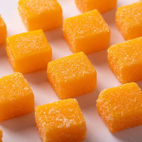 358G Met Suiker Mangosmaak Fruitcake Gummie Mango Sandwich Gummies Gelei Snoepgoed Mango Kubus Gummy