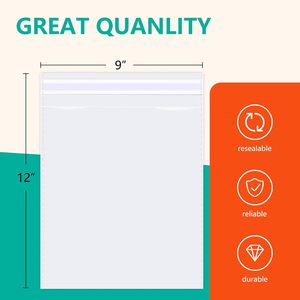 ถุงพลาสติกใส iMailer ขนาด 9x12 นิ้ว ปิดผนึกได้เอง สำหรับเสื้อผ้า เครื่องสำอาง อาหาร แพ็ค 500 ใบ - Product Image 2