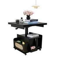 Table basse pliante réglable en hauteur, mobile et portable, avec plateau relevable et rangement intégré pour salon - Vente en gros