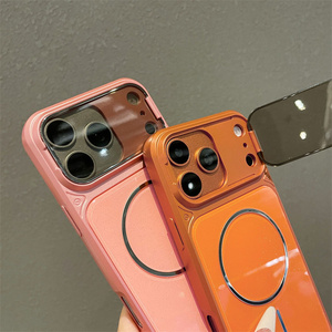 เคสโทรศัพท์พร้อมกล้องแว่นกันแดด ที่ยึดแม่เหล็กเต็มรูปแบบ สำหรับ iPhone 18 17 16 15 14 Pro Max  แบบมีกลิตเตอร์ พร้อมขาตั้งเลนส์  วัสดุ PC  ฝาหลัง - Product Image 6