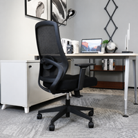 Chaise de bureau ergonomique en maille avec support lombaire réglable, chaise de travail informatique à dossier haut pour le bureau à domicile
