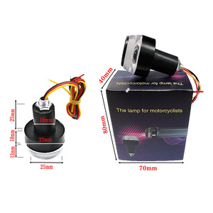 Feux de signalisation LED 12V pour guidon de moto, clignotants blancs et jaunes, lampe de signalisation latérale pour poignée de guidon - Product Image 6