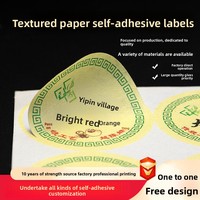 Étiquettes en papier kraft texturé autocollantes pour thé et aliments, logo personnalisé imprimé, autocollants avec code-barres
