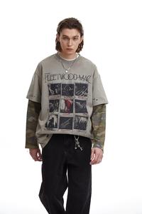 قمصان بأكمام طويلة بتصميم أمريكي عتيق مع رقع وطباعة جرافيتي وتمويه، متوفرة بالجملة وبجودة عالية - Product Image 6