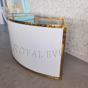 Table de comptoir extérieure <span class=keywords><strong>moins</strong></span> chère Table de bar ronde en acrylique ensemble de Tables de bar de mariage pour cocktail en or à vendre - Product Image 6