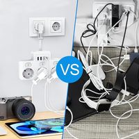 RTS prêt à expédier multiprise UE à 3 prises avec interrupteur individuel prise d'extension électronique CE ROHS KC certifiée en stock