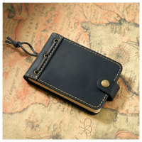 Carnet de notes miniature portable en cuir cousu, petit carnet de travail de poche