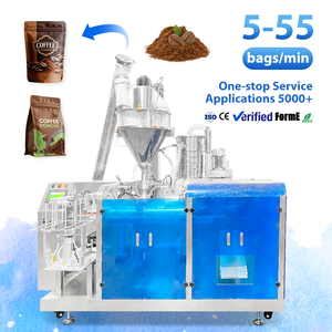 Machine automatique de remplissage Doypack pour grains de café et poudre protéinée – Double remplissage : Peseuse multi-têtes + Remplisseur à vis sans fin - Product Image 1