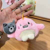 Mignon nouvelle couleur correspondant petit dinosaure en peluche poupée porte-clés en peluche petit pendentif Dragon vêtements sac porte-clés