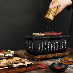 Plaque <span class=keywords><strong>de</strong></span> cuisson en <span class=keywords><strong>pierre</strong></span> volcanique japonaise et coréenne pour steak, avec <span class=keywords><strong>barbecue</strong></span> au <span class=keywords><strong>charbon</strong></span> et à l'alcool pour la maison et la restauration - Product Image 2