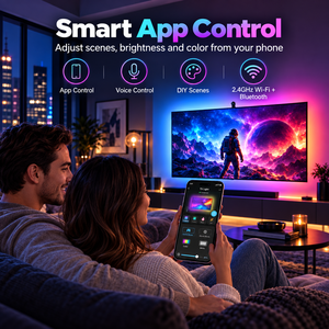 Bande lumineuse LED RGBICW pour téléviseur avec caméra, pour téléviseurs de 75 à 85 pouces, 5 m, Wi-Fi, synchronisation avec l'écran, musique, Alexa, Google Assistant - Product Image 3
