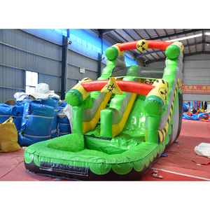 Cheap Home Use Small Backyard <b>Inflatable</b> Pool Slide for Kids Water Play Game Radiation Warning <b>Inflatable</b> Water Slide with Pool - Product Image 5
