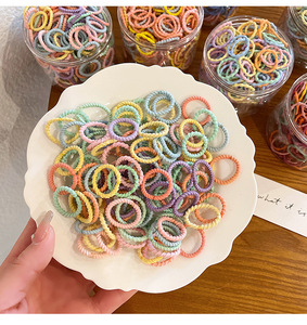 2026 Hot Selling Sweet Colorful Elastic Hair <b>Ties</b> for Women Daily Use Solid Color Ponytail Bands High Elasticity Durable Style - Product Image 1