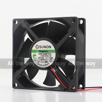 Kipas Pendingin Sunon 5V 24V 48V DC 12V 1.4W AC EC 8025 80X80X25MM 8CM Silent Chassis Power Supply Dua-kabel KDE1208PTV2 Baru Original