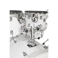 PEAKDRUM 5-Piece Electronic Drum Set, White/Clear Wood Shell Electronic Drum Kit with USB MIDI for Live & Studio