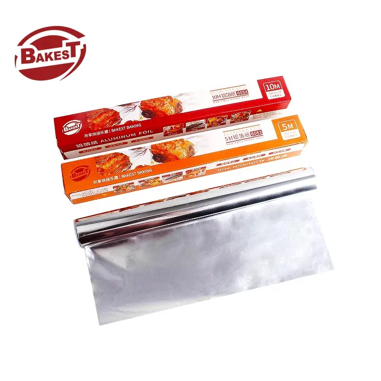 Bakest-Herramientas de parrilla de papel de aluminio de grado alimenticio, Rollo resistente al calor de 5M/10M, caja colorida resistente para uso de cocina
