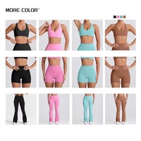 Ensemble de sport pour femme : Soutien-gorge de sport à dos croisé motif cœur mignon, short de fitness d'extérieur et leggings à séchage rapide