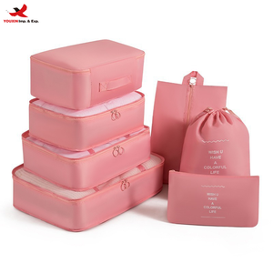 Polyester 7-in-1 Travel Organizer Set Lightweight Portable Travel <b>Luggage</b> Organizer Cube Travel Bag Set RTS Bulk Mixed Order - Product Image 1