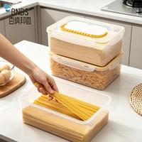 Boîte de rangement pour nouilles de cuisine avec poignée, en plastique transparent, couvercle hermétique, grande capacité, écologique, pour conserver les pâtes