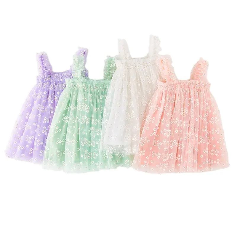 New Arrival Cute Lace Baby Dress Girls Flower Tulle Little Girls' Dresses Summer Tutu Dresses For Girls Kids