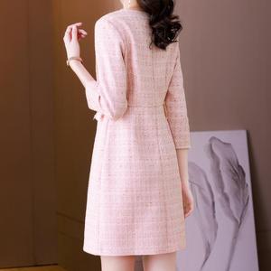 Pull col rond personnalisé en tweed mini respirant, coupe trapèze vintage naturelle, boutons unis, style décontracté automne-hiver pour <span class=keywords><strong>femme</strong></span> - Product Image 6