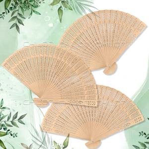 Custom Logo Handmade Sandalwood Hand <b>Fan</b> Hollow Out Wedding Decoration Handicraft Painted Wood Handheld <b>Fans</b> - Product Image 2