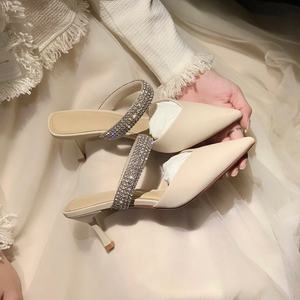 Nouvelles chaussures à talons hauts élégantes à bout pointu, style français, scintillantes avec des diamants, douces et charmantes pour les soirées - Product Image 5