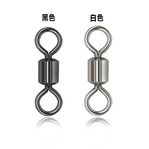 Connecteurs pivotants en acier inoxydable en forme de huit pour la pêche, noir et blanc, 100 pièces, sac œil-œil pour leurres de grande taille, matériel de pêche - Product Image 1