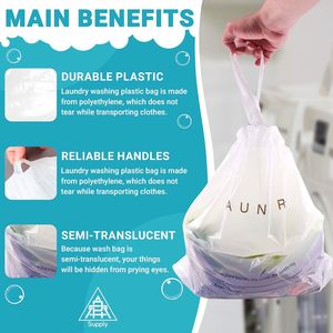 Custom Logo Eco-Friendly Biodegradable Recyclable Linen Hotel Laundry Bag - Product Image 3