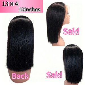 Parrucca Bob in Capelli Umani Vergini Double Drawn, Senza Colla, con Frontale in Pizzo HD, Lisci Naturali, Stile Vietnamita, per <span class=keywords><strong>Donna</strong></span> - Product Image 5