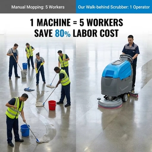 XD55 <b>Walk</b>-Behind Floor Scrubber 24V 100Ah Battery Powered 2100㎡/h Efficiency Floor Cleaning <b>Machine</b> for Large Supermarket - Product Image 3