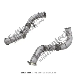 Bmw Heat/Heat 4.4TT 2024 paslanmaz çelik Downpipes isı kalkanı ile yarış Tuning düz egzoz iniş borusu egzoz boruları kiti