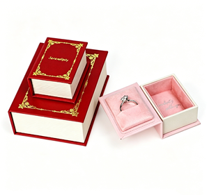 Custom Logo Wholesale Portable Paper <b>Box</b> Luxury Classic Book Style Magnetic Closure Jewelry <b>Box</b> Storage <b>Ring</b> Earring Gift <b>Box</b> - Product Image 3