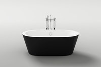 BELLAGIO Baignoires spa modernes en acrylique Baignoire de plain-pied noire autoportante pour salles de bain