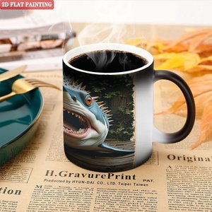Taza de Cerámica Negra Esmerilada de 11 oz, con Cambio de Color por Activación Térmica, para Regalos Originales - Product Image 5