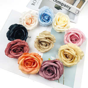 Têtes de roses en soie, diamètre 9-10 cm, fleurs artificielles pour mariage, décoration de la maison, accessoires de remise de diplôme - Product Image 1
