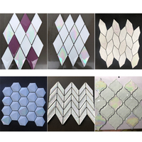 Tuiles en céramique bleues à rayures craquelées en gros, 300x300, mosaïque émaillée pour piscine, tuiles en porcelaine