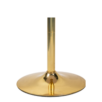 Mesa Auxiliar Redonda Moderna con Efecto Mármol, Base de Pedestal de Metal Dorado, para Sala de Estar, Cafetería, Bistro