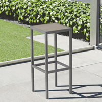 Tabouret de bar moderne, durable et stable, avec cadre en aluminium commercial et siège en faux bois amovible, pour hôtel, salle à manger en plein air, cuisine