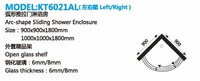 Cabine de douche coulissante moderne en alliage d'aluminium sur mesure, avec receveur en pierre artificielle en forme d'arc, vente en gros directe usine