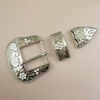 En stock – Lot de 3 boucles de ceinture western en métal de 35 mm, personnalisées en alliage, pour vêtements western Vaquera, ceintures métalliques sur mesure