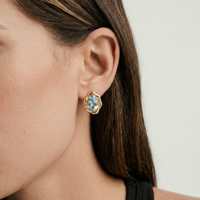 Boucles d'oreilles clous en cristal plaqué or EDGE, forme goutte d'eau, bijoux minimalistes tendance, OEM ODM pour femmes