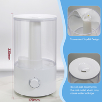 Humidificateur à ultrasons électrique 3,5 L à brume froide avec aromathérapie, pour hôtels et usage domestique, construction en plastique
