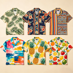 เสื้อเชิ้ตอโลฮ่าลายต้นปาล์มสำหรับผู้ชายแบบ OEM สั่งทำพิเศษ ระบายอากาศได้ดี ไซส์<span class=keywords><strong>ใหญ่</strong></span>พิเศษ คอปกแคมป์ แขนสั้น เหมาะสำหรับใส่ไปเที่ยวพักผ่อน - Product Image 6